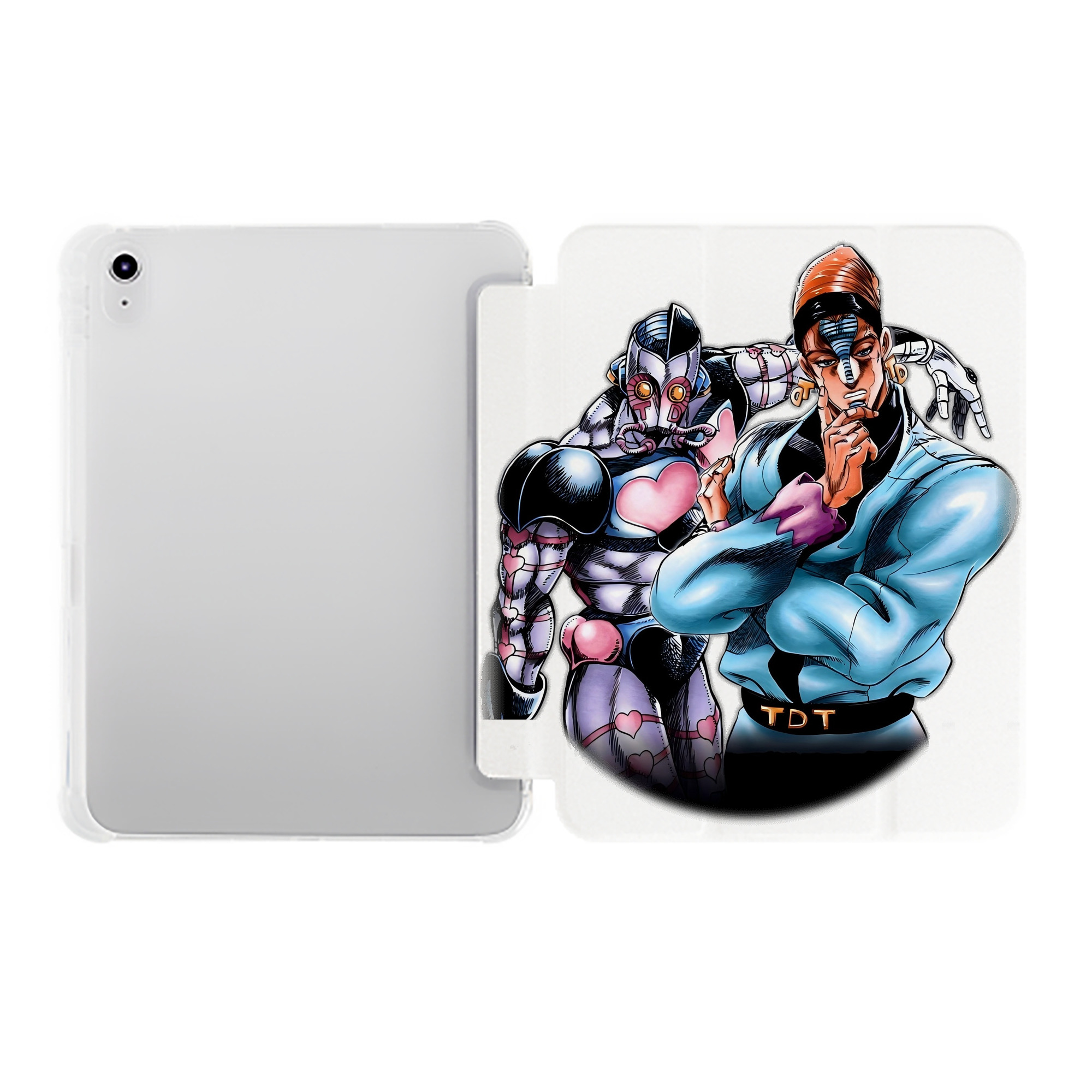 （画像用） ジョジョの奇妙な冒険 ひがしかた じょうすけ JoJo's Bizarre Adventure Higashikata Josuke IPad ケース ペン収納付き 三つ折りスタンド PUレザー×シリコン 対応機種9.5/10.5/10.9インチ